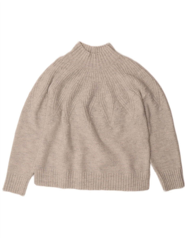 Suéter feminino Marks & Spencer com gola tartaruga Reino Unido 16 grande off white