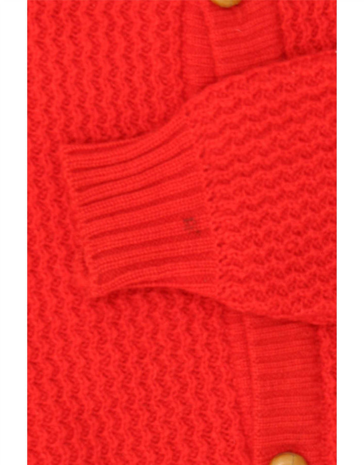Suéter cardigã masculino vintage vermelho médio