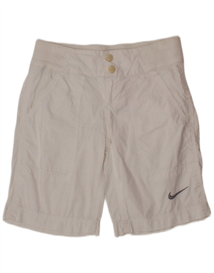 NIKE Meninos Chino Shorts 8-9 Anos Pequeno W26 Algodão Branco