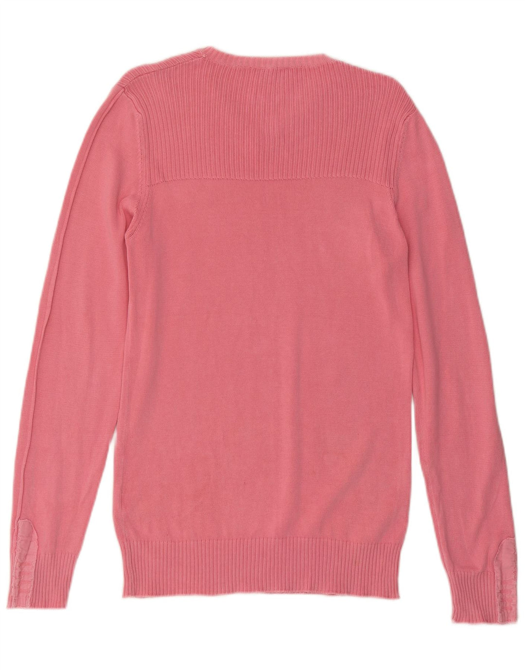 Suéter masculino MOSCHINO com decote em V pequeno algodão rosa