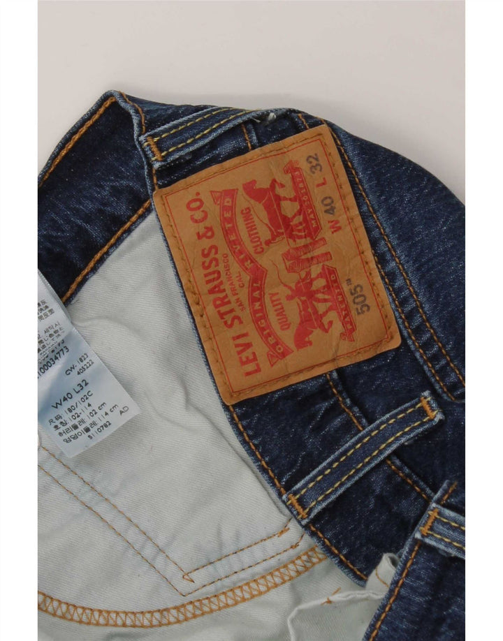 Levi's Masculino 505 Straight Jeans W40 L22 Azul Algodão
