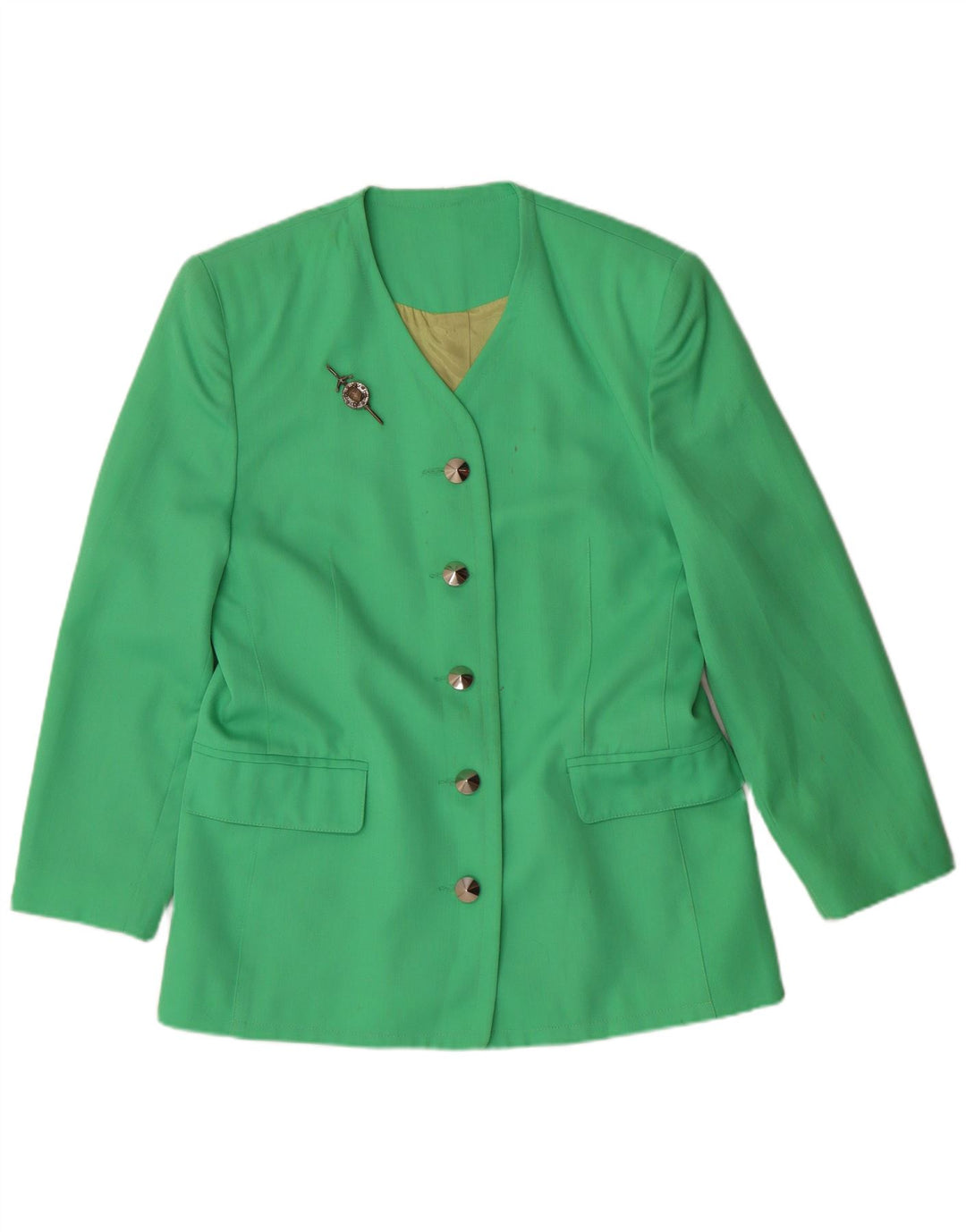 Jaqueta blazer feminina de 5 botões Michael H. Reino Unido 14 verde médio clássico