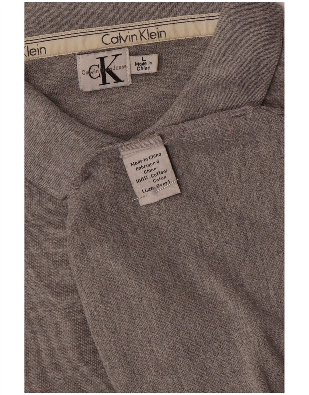 Camisa polo masculina Calvin Klein grande algodão cinza