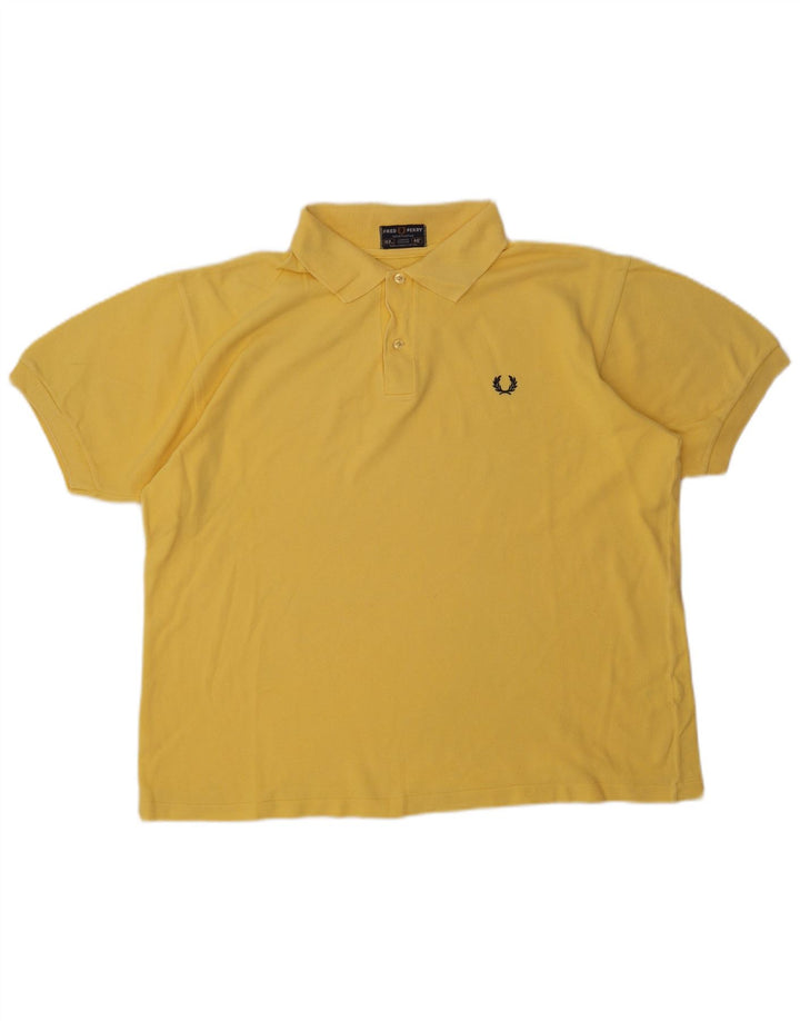 Camisa polo masculina Fred Perry grande algodão amarelo
