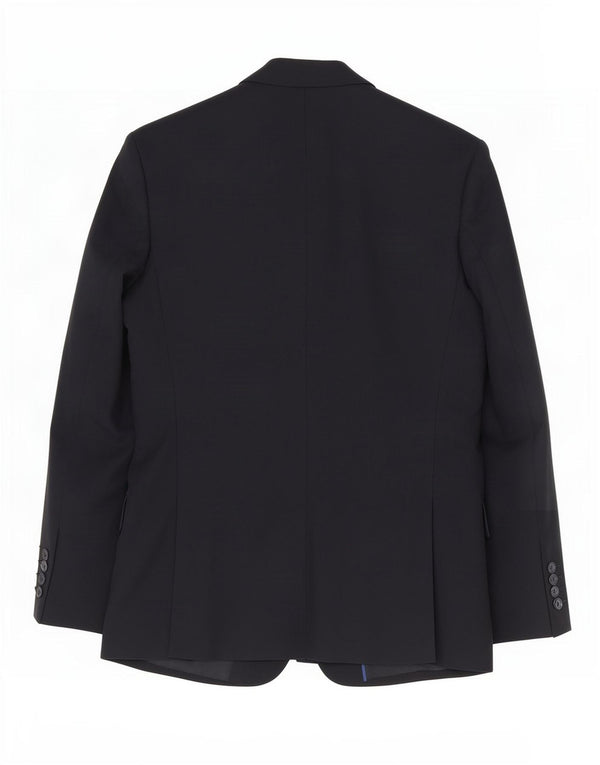 Jaqueta blazer masculina de 2 botões Marks & Spencer Reino Unido 36 poliéster preto pequeno