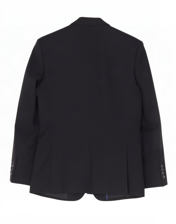 Jaqueta blazer masculina de 2 botões Marks & Spencer Reino Unido 36 poliéster preto pequeno