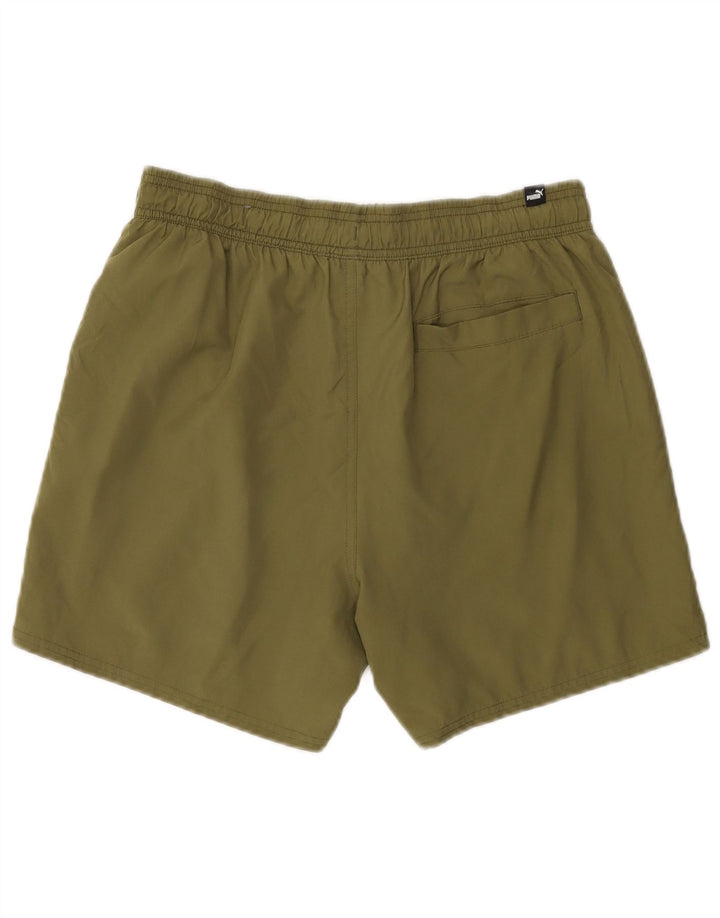 Shorts esportivos gráficos masculinos Puma médio cáqui poliéster