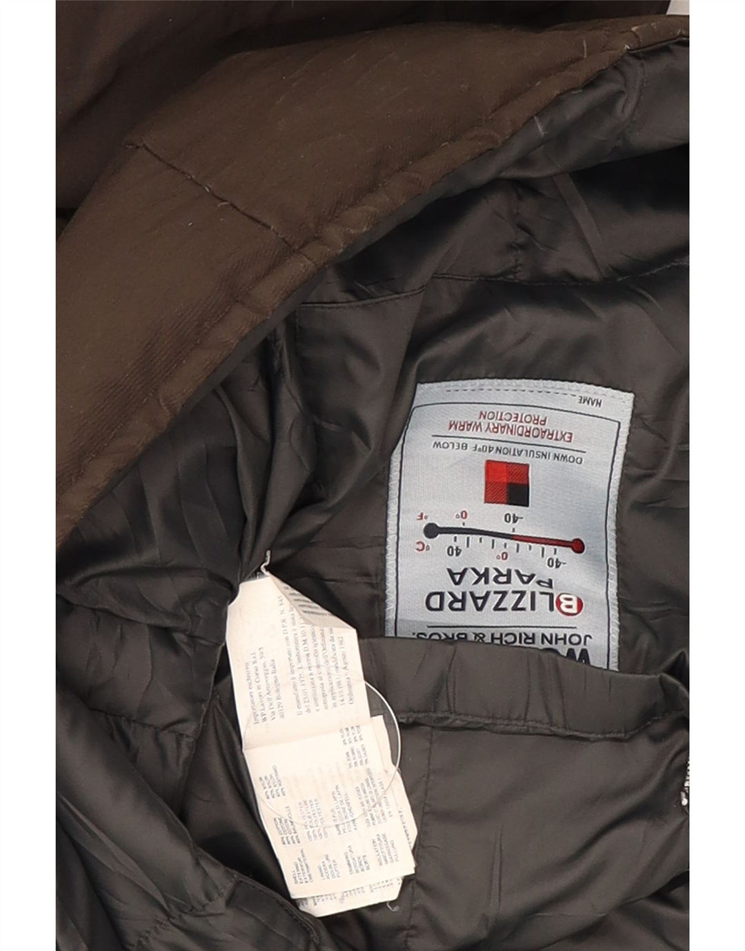 Casaco acolchoado com capuz feminino Woolrich Reino Unido 12 algodão cáqui médio