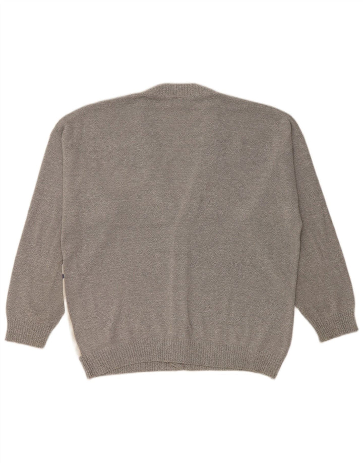 Suéter cardigã masculino JAC IT 52 grande algodão colorblock cinza