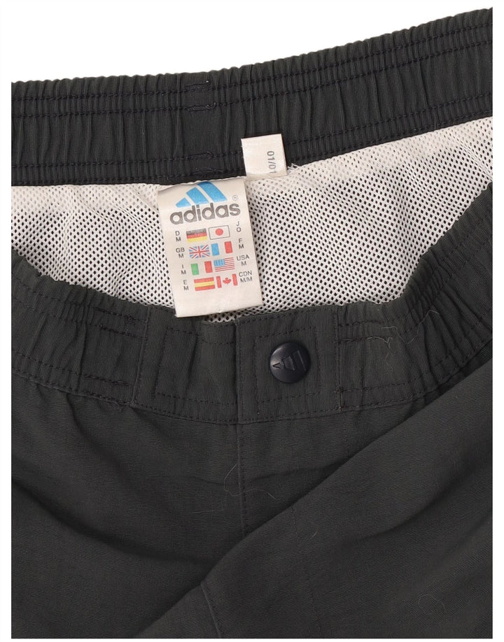 Shorts de natação masculino Adidas médio cinza colorblock poliéster