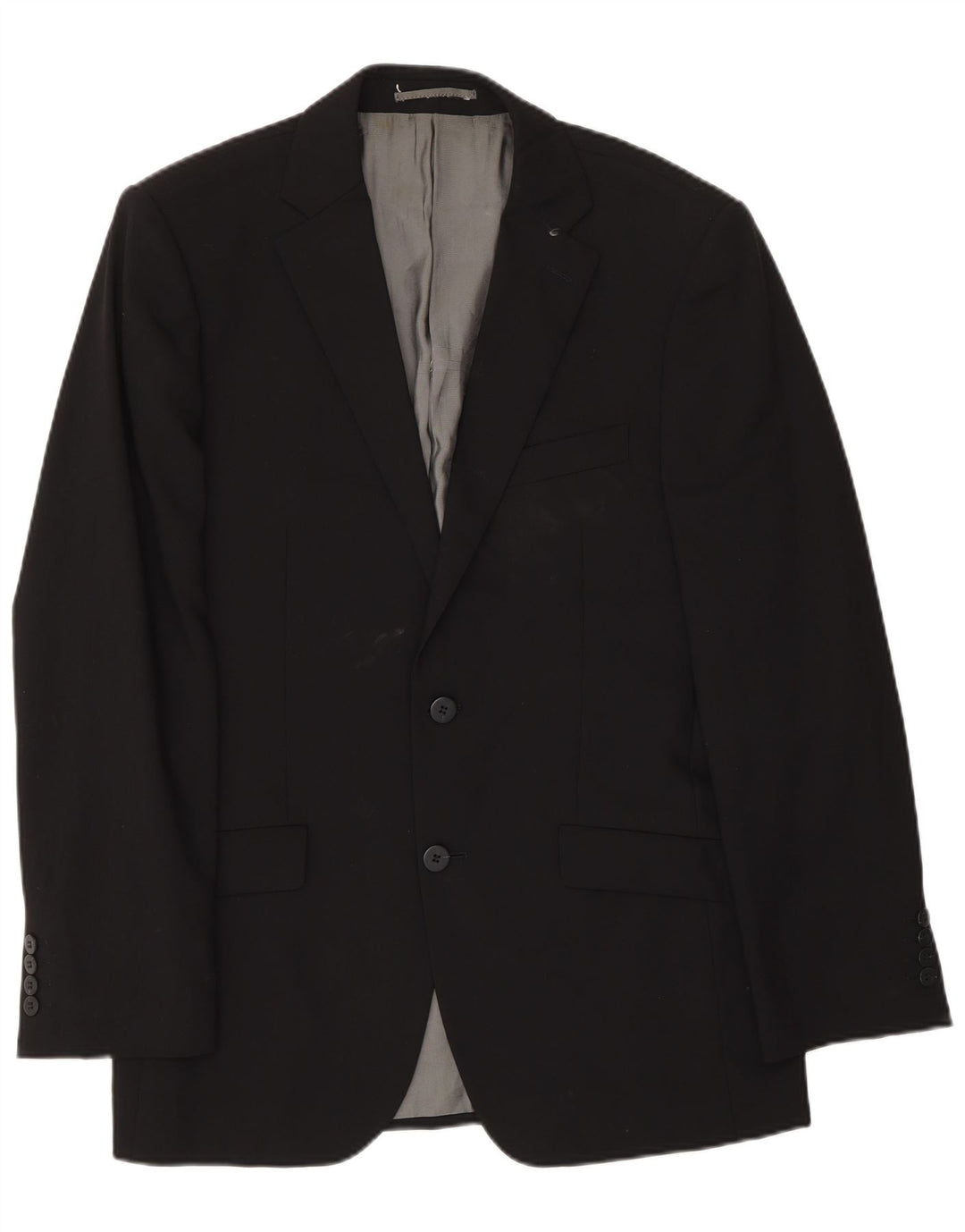 Jaqueta blazer masculina Pierre Cardin com 2 botões Reino Unido 38 lã preta média