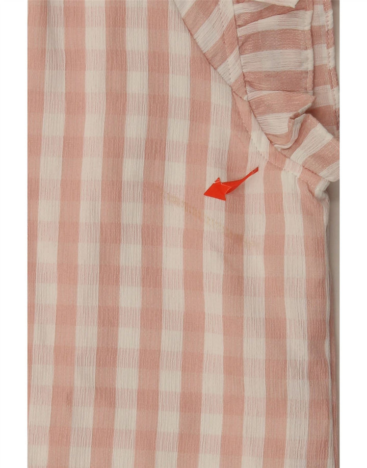 Vestido bainha feminino DKNY EU 42 grande poliéster guingão rosa