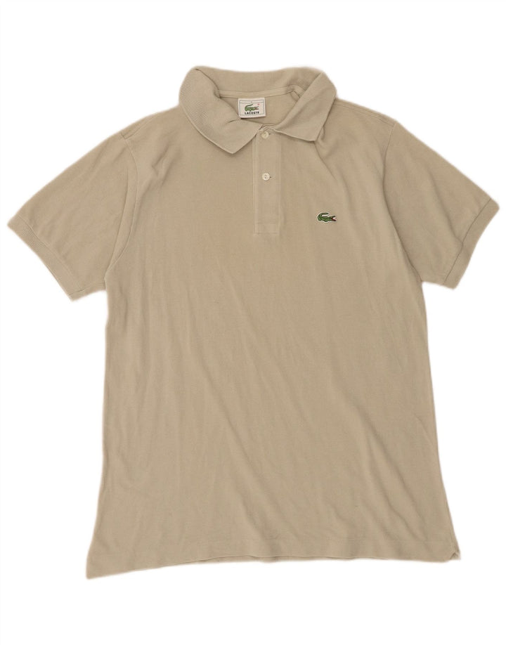 Camisa polo masculina Lacoste tamanho 4 algodão verde médio