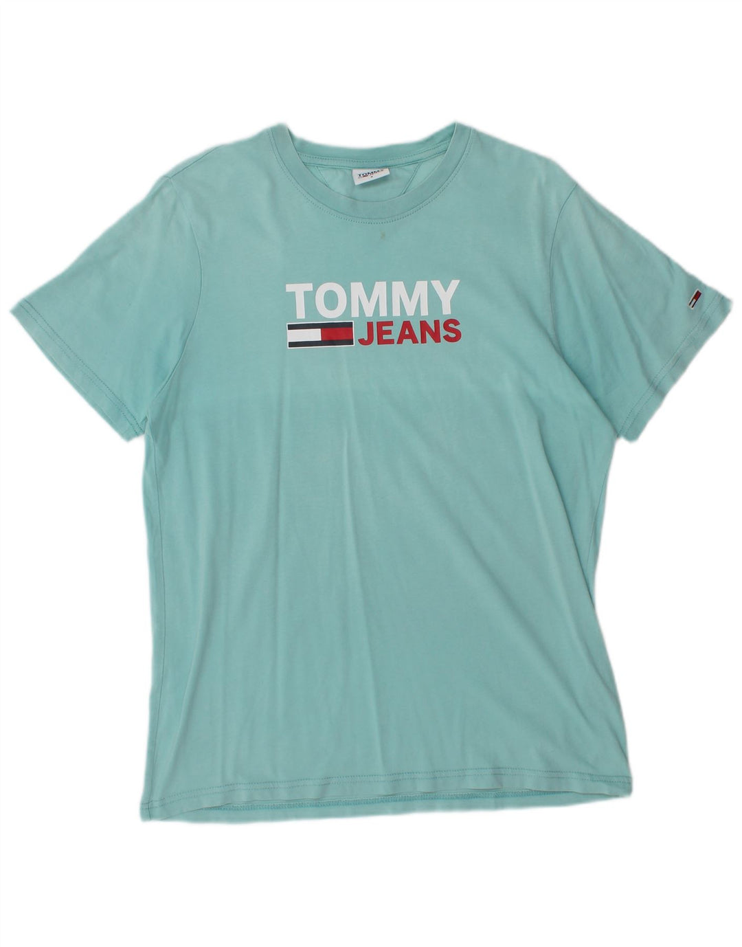 Tommy Hilfiger Camiseta masculina gráfica top pequeno algodão azul