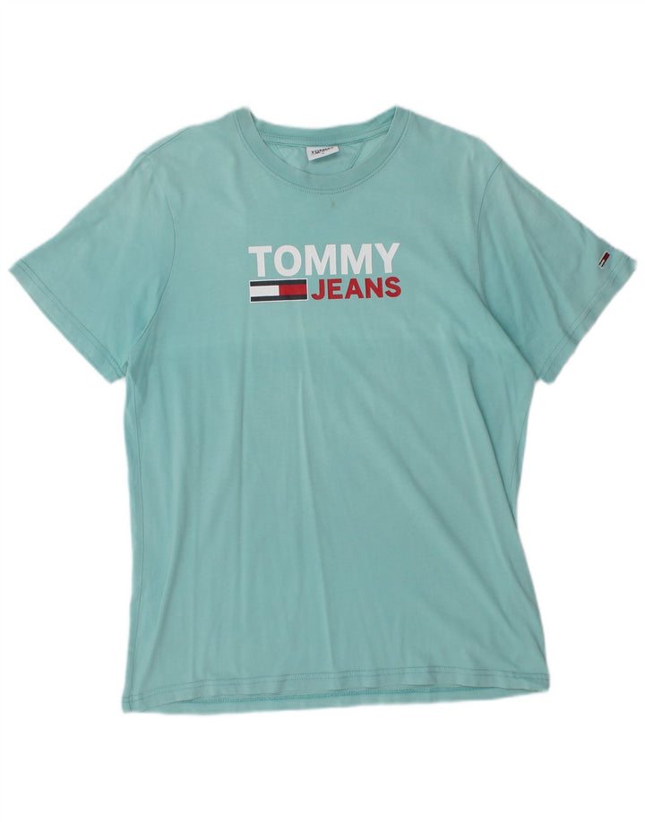 Tommy Hilfiger Camiseta masculina gráfica top pequeno algodão azul