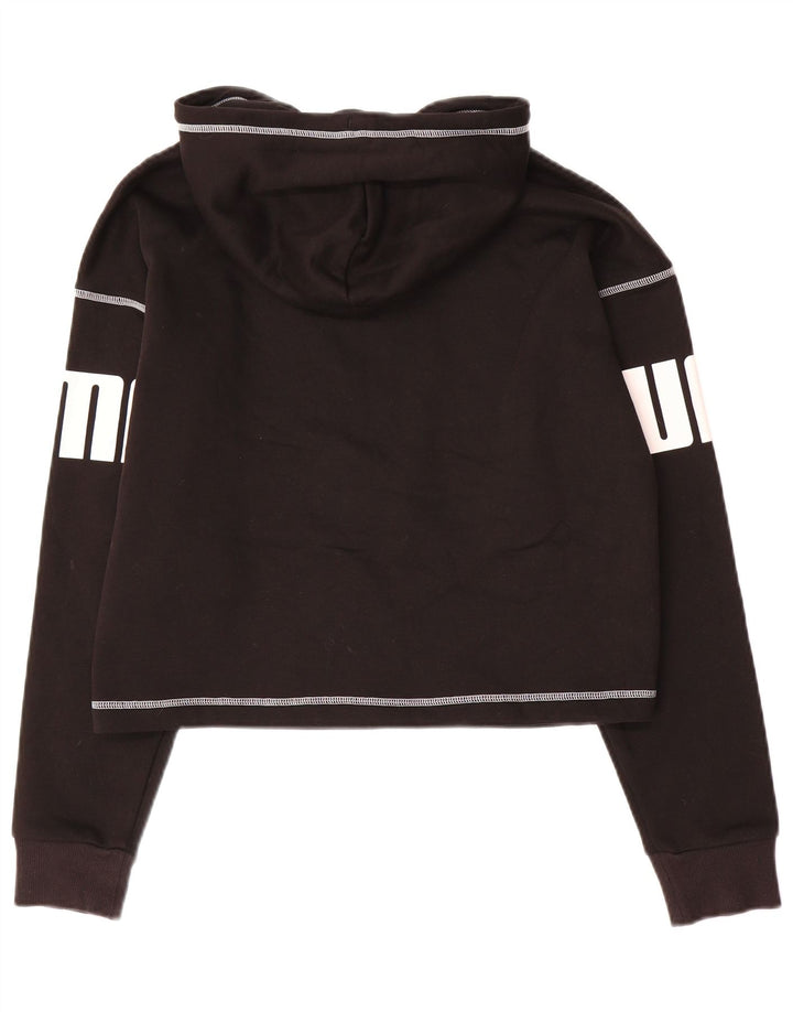 PUMA feminino oversized gráfico moletom com capuz Reino Unido 14 médio algodão preto