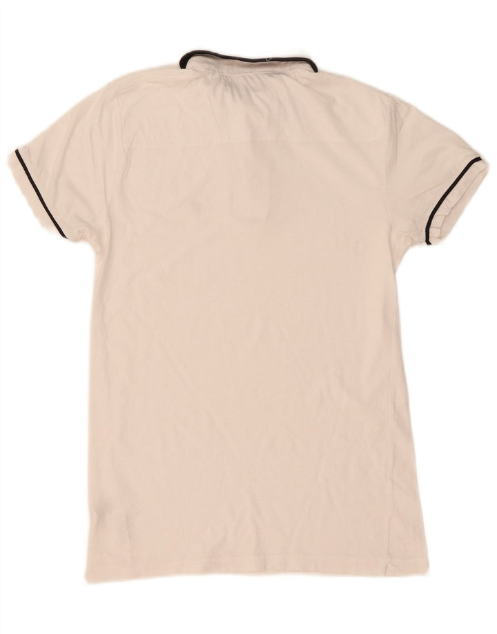 Camisa polo masculina FRENCH CONNECTION pequena de algodão branco