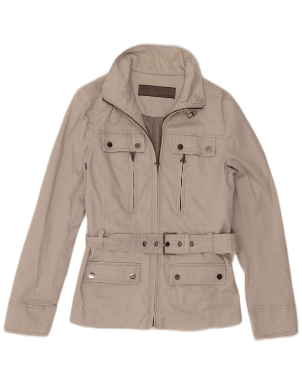 Jaqueta utilitária feminina Zara UK 14 grande bege