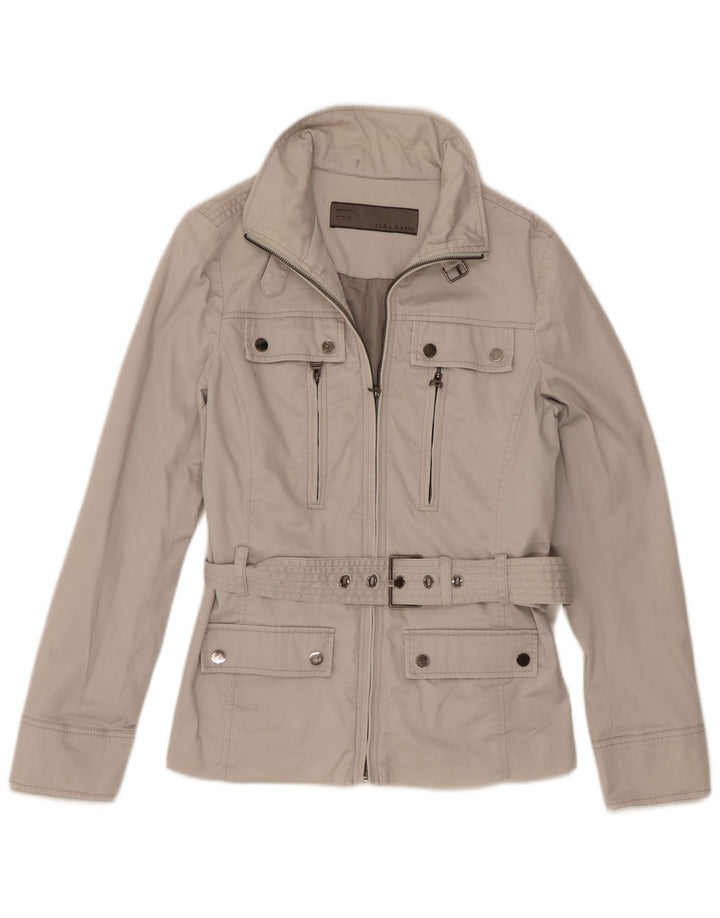 Jaqueta utilitária feminina Zara UK 14 grande bege