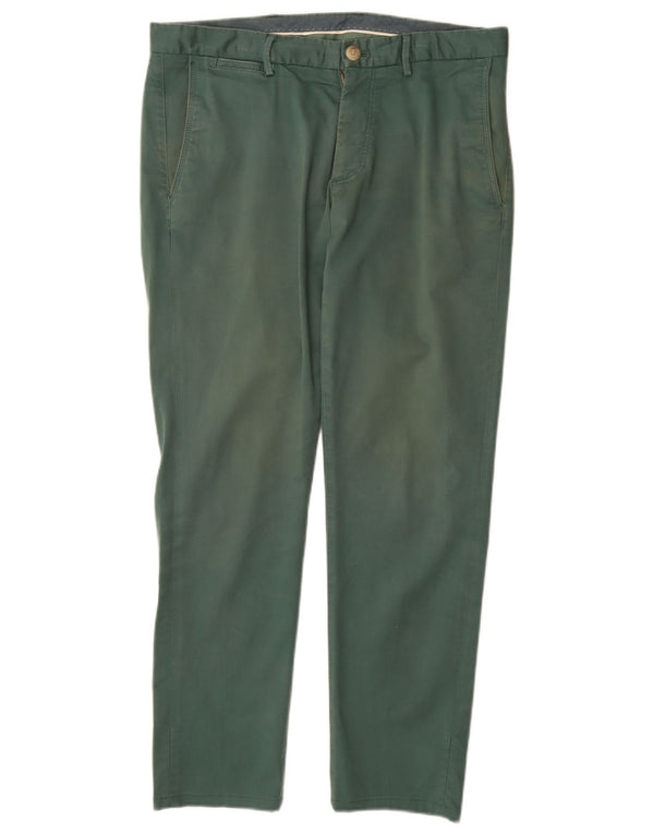 Calça Chino Masculina Massimo Dutti Slim Fit UE 42 Grande W32 L30 Algodão Verde
