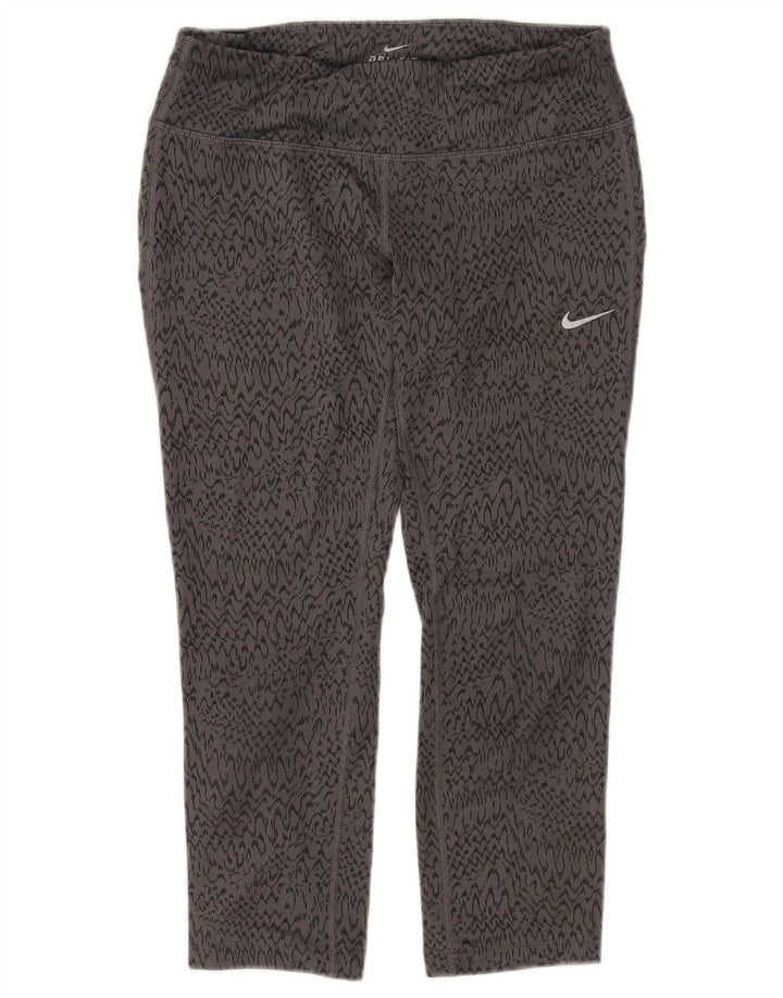 Leggings Nike Dri Fit Capri UK 8 Pequenas Cinza Animal Estampado Poliéster