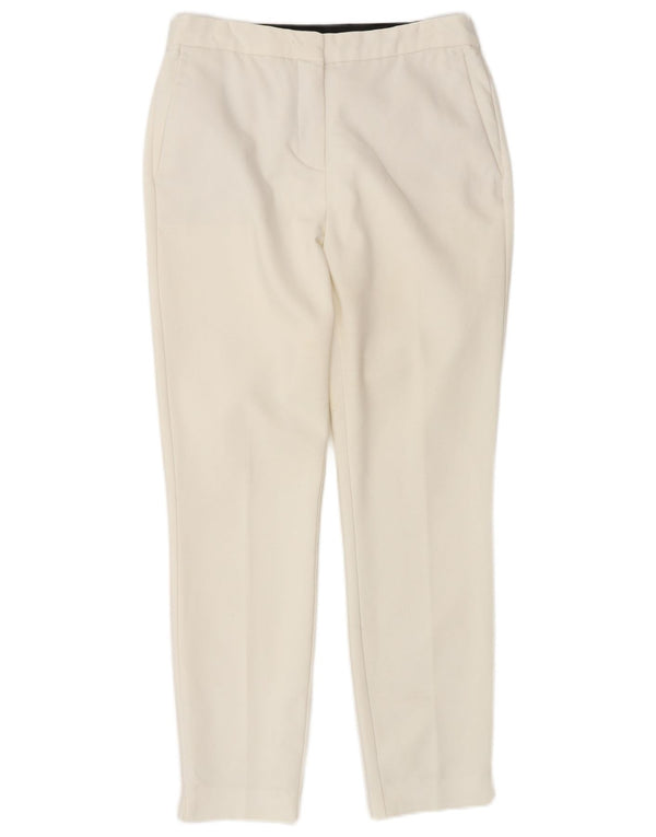 Zara Calça Chino Feminina Slim Pequena W26 L27 Branco Colorblock
