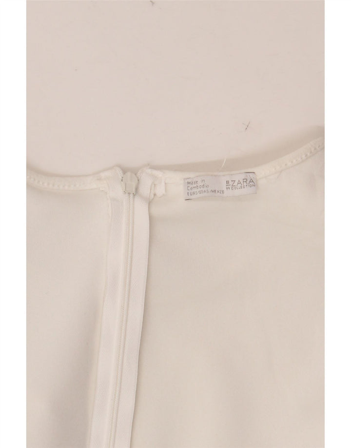 Macacão feminino de manga curta ZARA UK 8 pequeno W28 branco
