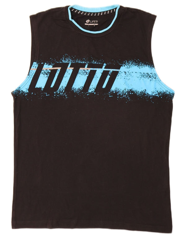 Lotto Mens Graphic Vest Top Médio Algodão Preto