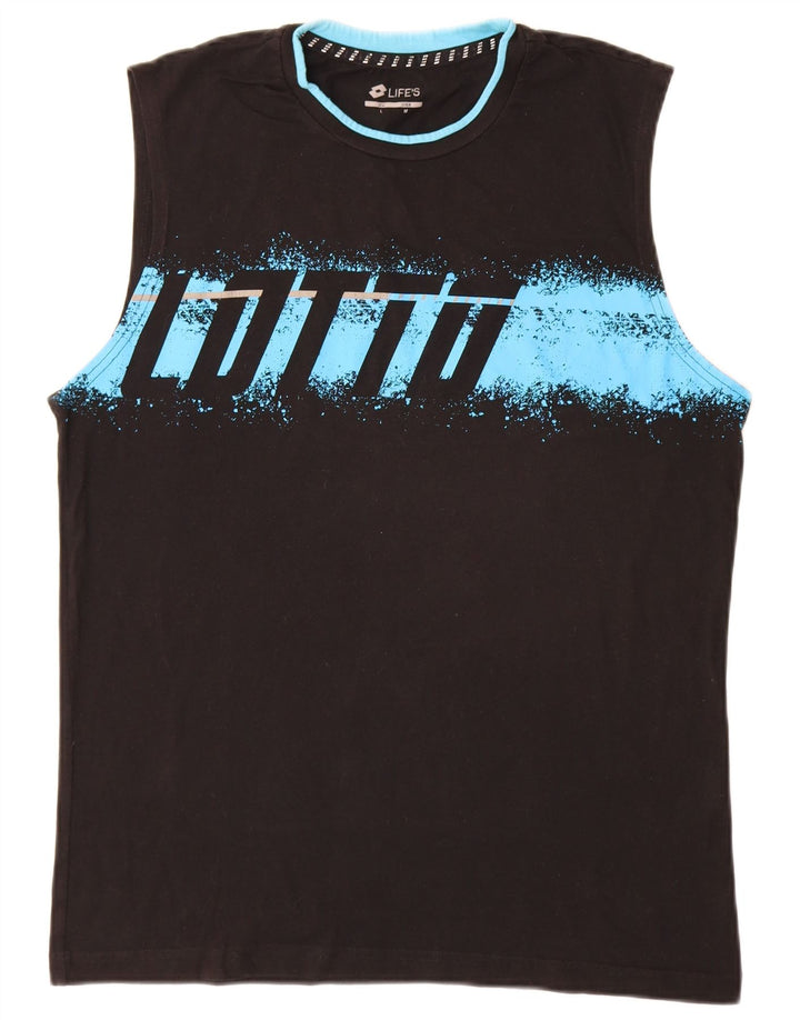 Lotto Mens Graphic Vest Top Médio Algodão Preto