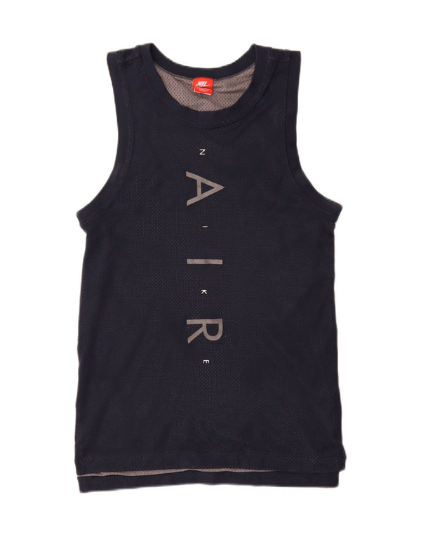 Nike Mens Graphic Vest Top Pequeno Poliéster Azul Marinho