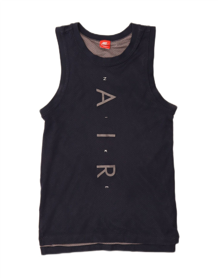 Nike Mens Graphic Vest Top Pequeno Poliéster Azul Marinho
