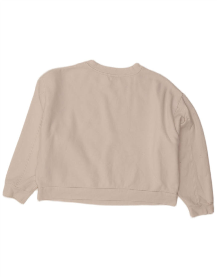 Moletom feminino Levi's Crop Graphic Oversized Jumper Reino Unido 14 Grande Branco
