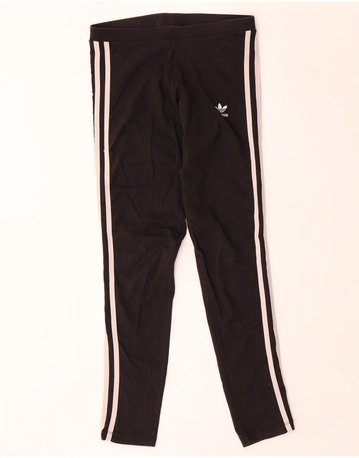 Leggings Adidas Femininas UK 8 Pequenas Algodão Preto