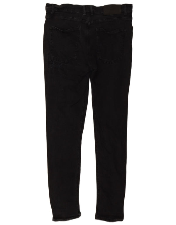 Calça jeans skinny masculina Zara EU 46 XL W36 L30 algodão preto