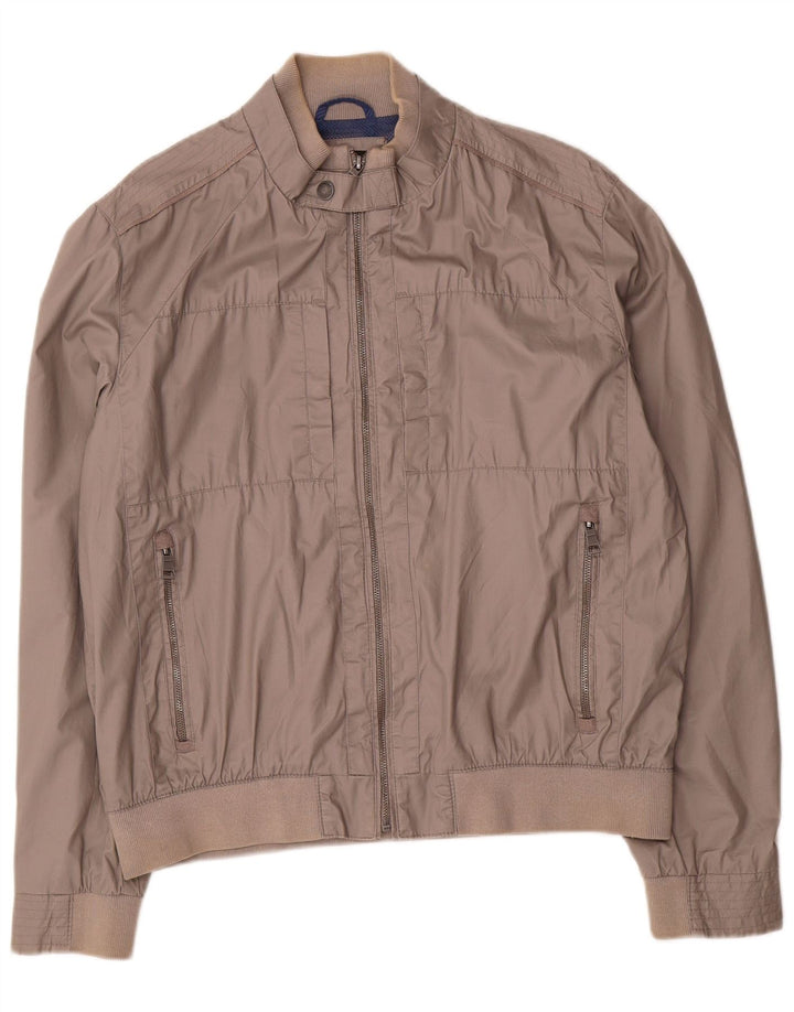 Jaqueta bomber masculina Marks & Spencer Reino Unido 41/43 poliéster cinza grande