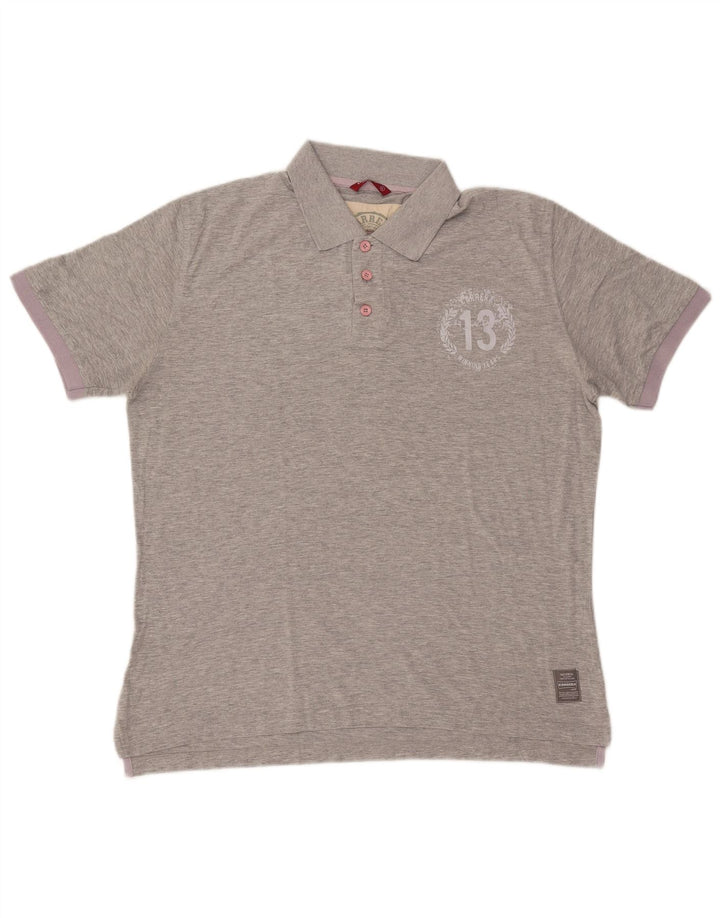 Camisa polo masculina Carrera Graphic XL cinza algodão manchado