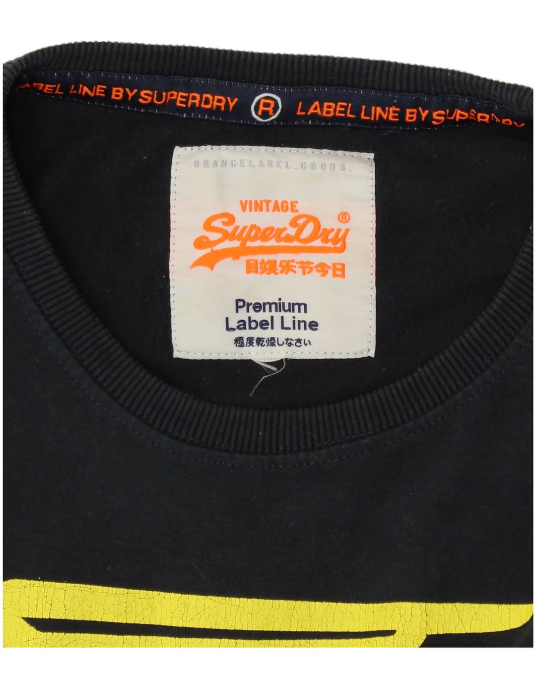 Camiseta masculina gráfica SUPERDRY Top médio algodão azul marinho