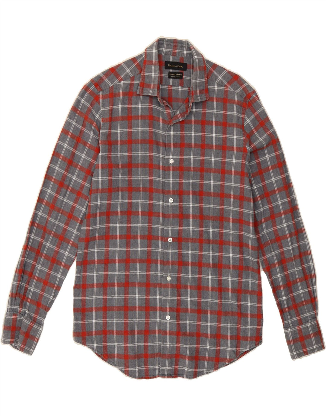 MASSIMO DUTTI Mens Flannel Shirt Small Grey Plaid Cotton Vintage Massimo Dutti and Second-Hand Massimo Dutti from Messina Hembry 