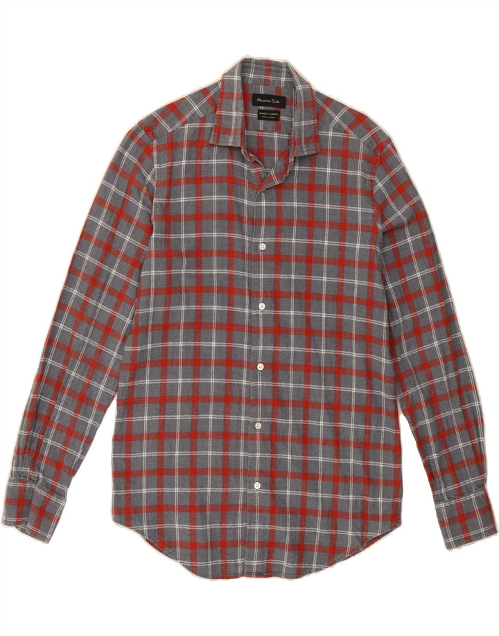 MASSIMO DUTTI Mens Flannel Shirt Small Grey Plaid Cotton Vintage Massimo Dutti and Second-Hand Massimo Dutti from Messina Hembry 