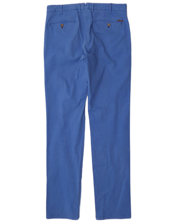 Calça masculina Massimo Dutti Slim Suit EU 42 Grande W32 L34 Azul Algodão