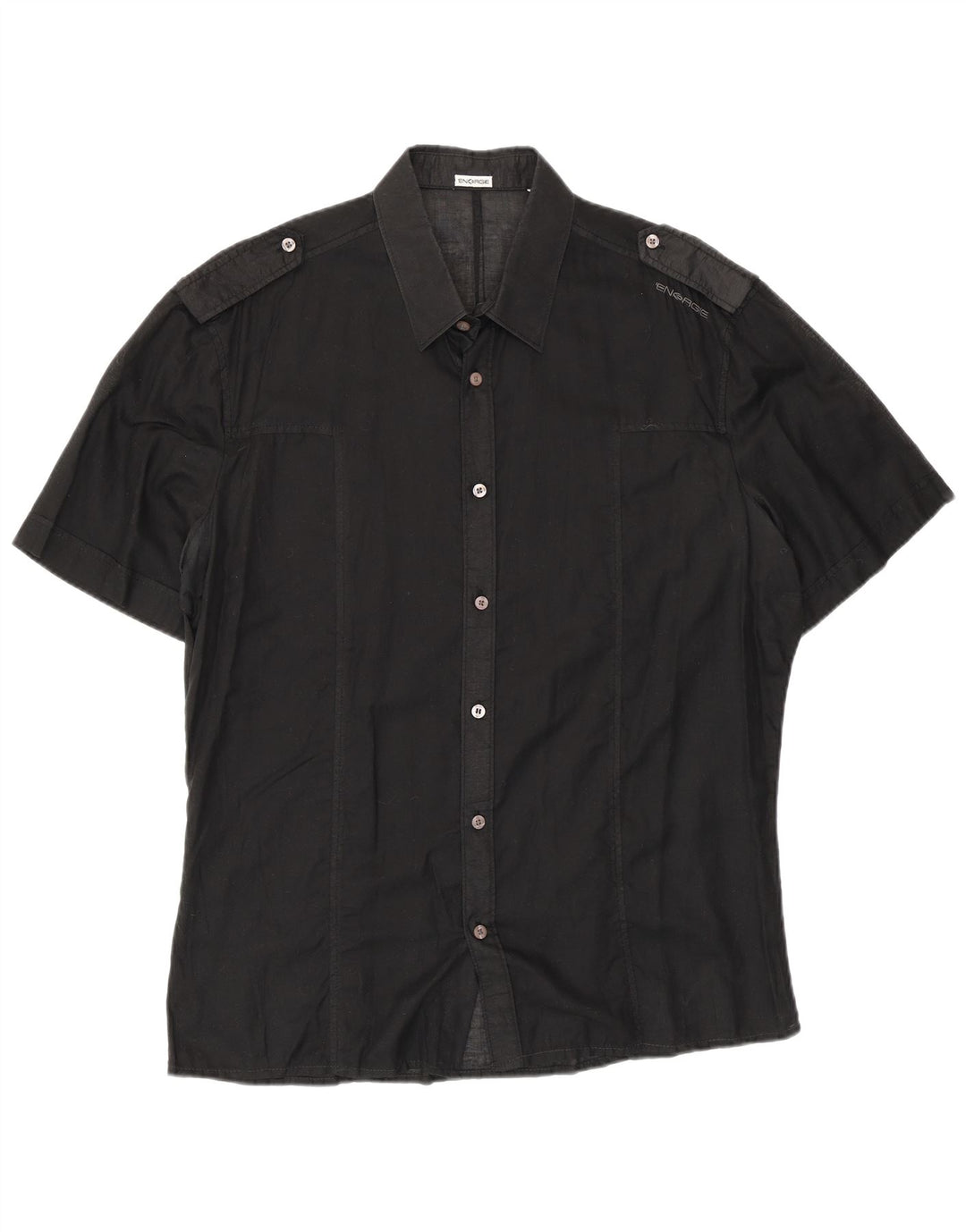 Camisa militar masculina de manga curta Energie XL preta