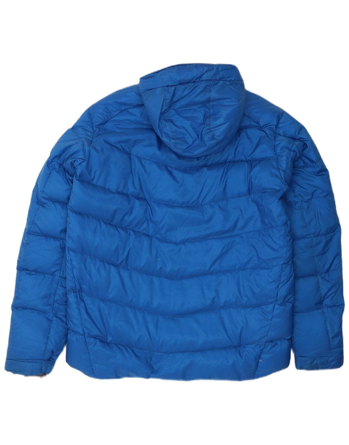 Jaqueta masculina acolchoada com capuz Jack Wolfskin Reino Unido 44/46 XL azul poliéster