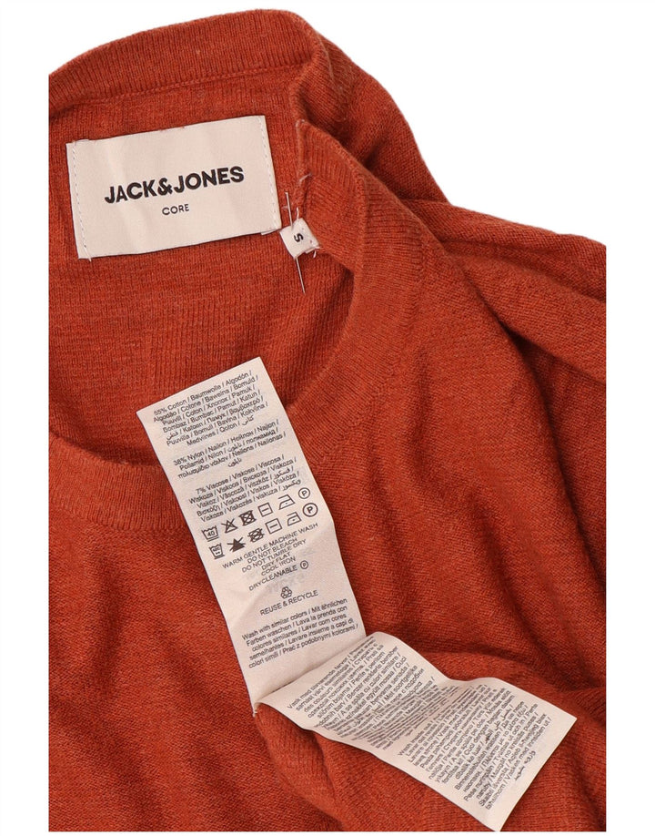 Jack & Jones Top masculino de manga comprida pequeno algodão laranja