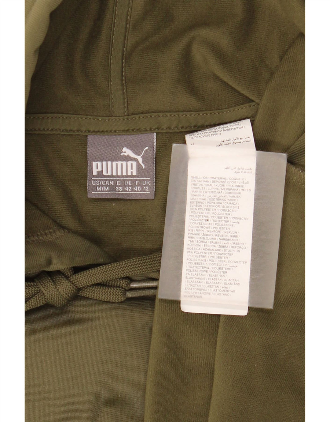 Puma feminino gráfico moletom com capuz UK 14 médio cáqui poliéster