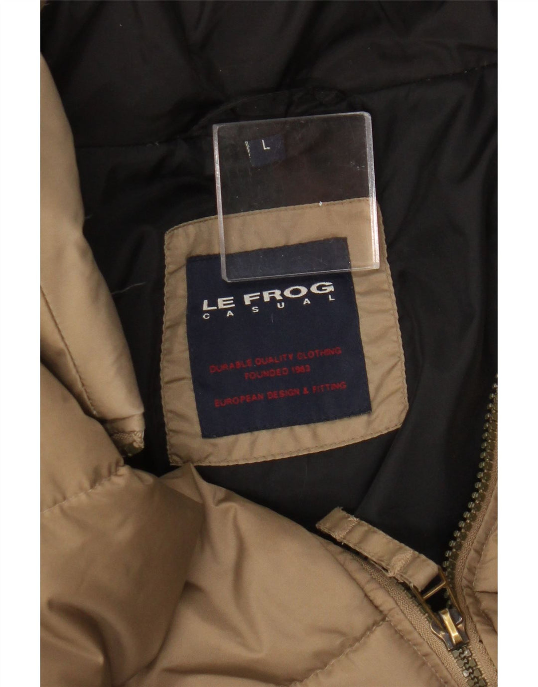 Jaqueta acolchoada masculina Le Frog UK 40 grande poliamida bege