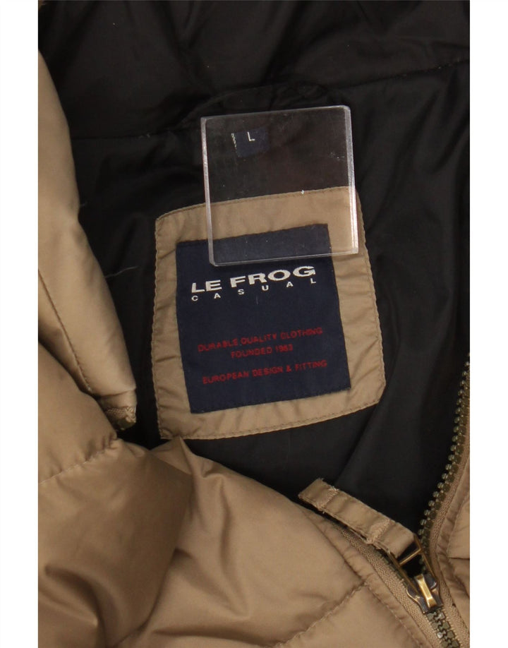 Jaqueta acolchoada masculina Le Frog UK 40 grande poliamida bege
