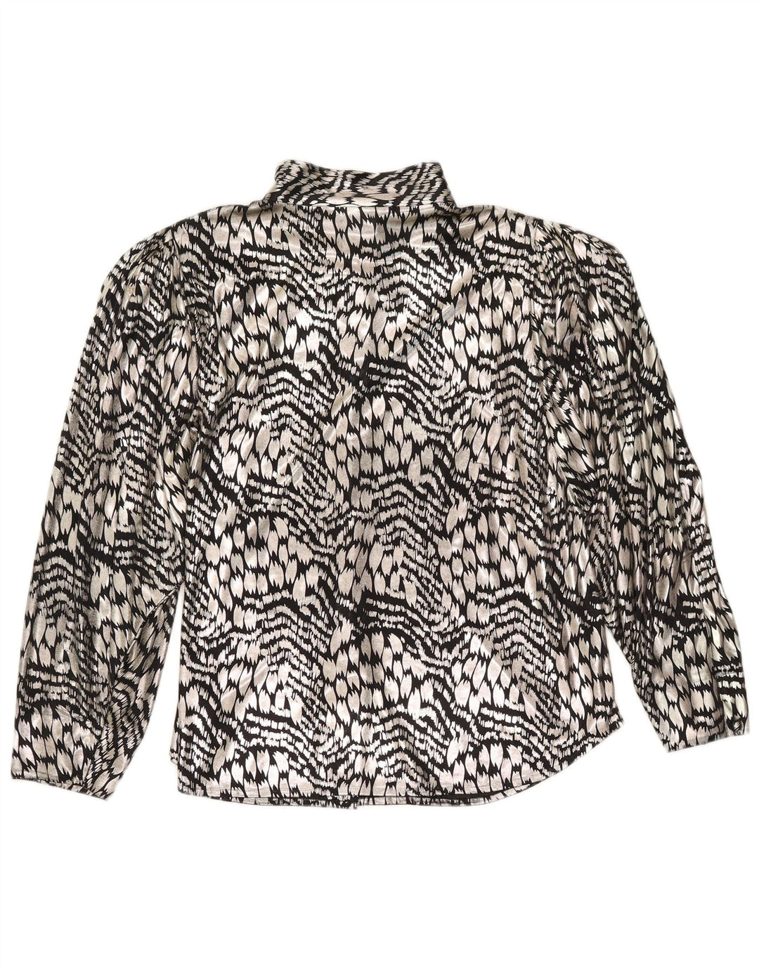 Blusa feminina Yessica EU 44 XL prateada com estampa animal poliéster