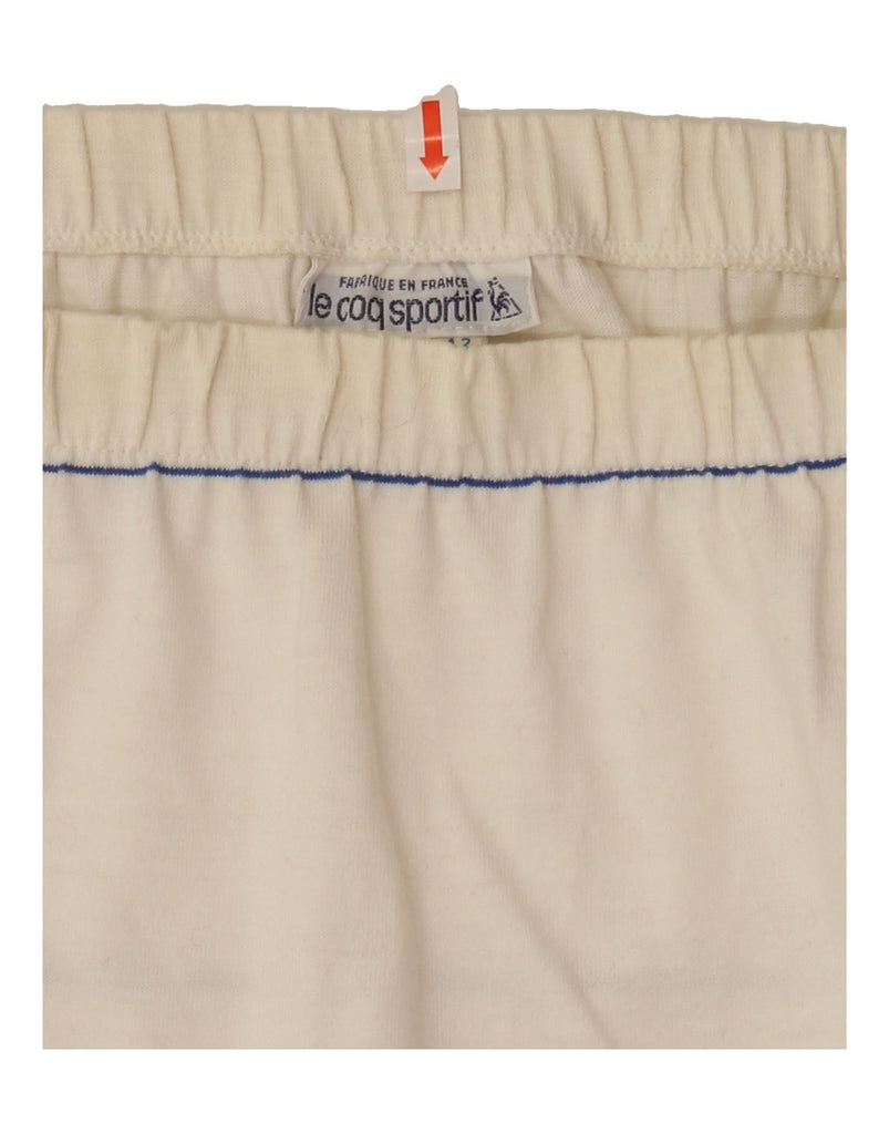 LE COQ SPORTIF Womens Tennis Skirt UK 14 Medium W28 White Striped Cotton Vintage Le Coq Sportif and Second-Hand Le Coq Sportif from Messina Hembry 