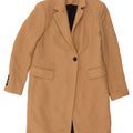 Zara Womens Overcoat UK 12 Medium Beige Wool