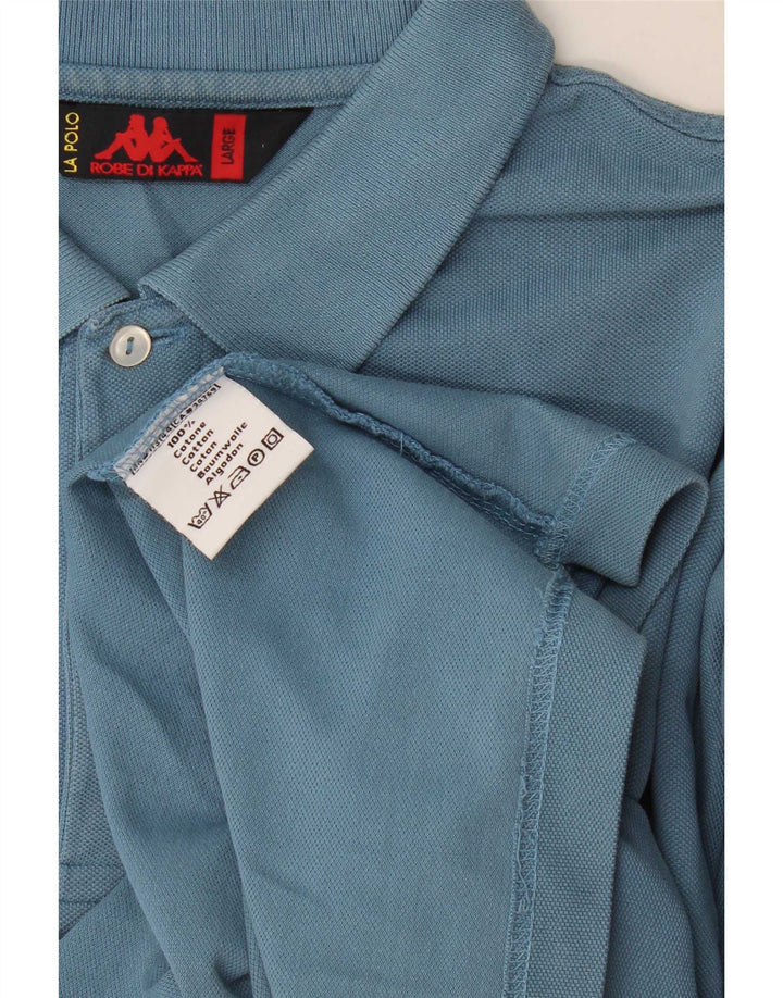 Camisa polo masculina Kappa grande algodão azul